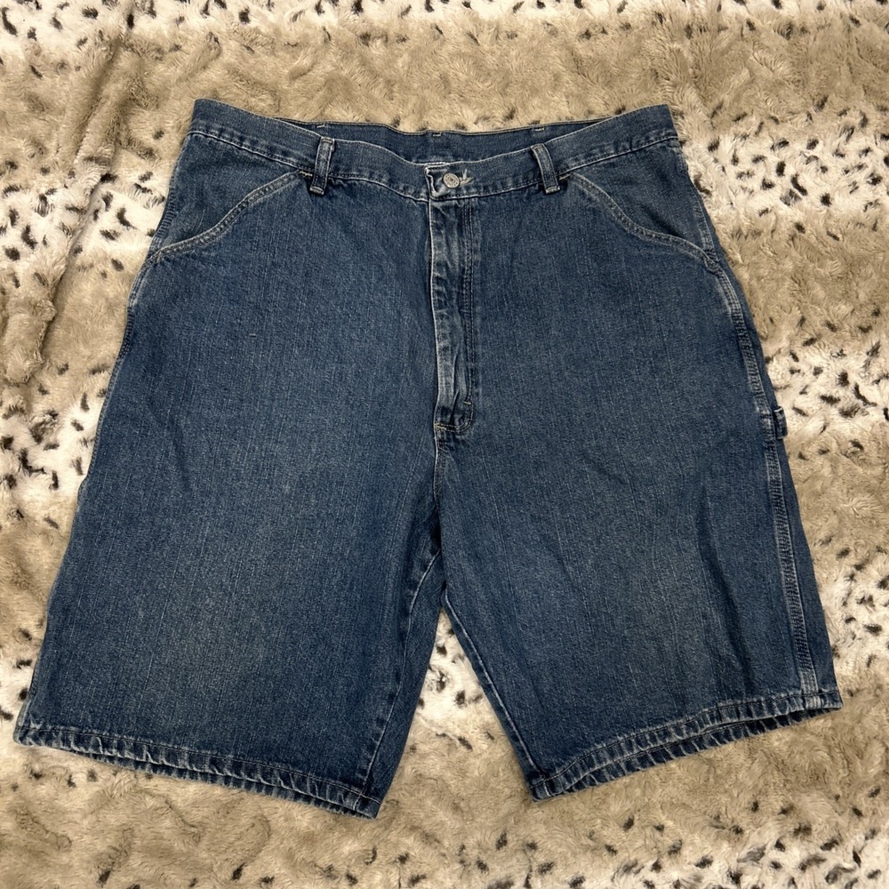 Vintage Wrangler Men's 36 Blue Denim Carpenter‎ Baggy Jorts Jeans